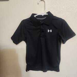 Under Armour Black Boys' Polo with White Logo